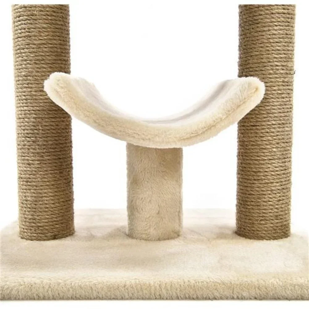 Cat Tree With Scratching Post - 18 x 14 x 22 Inches, Beige